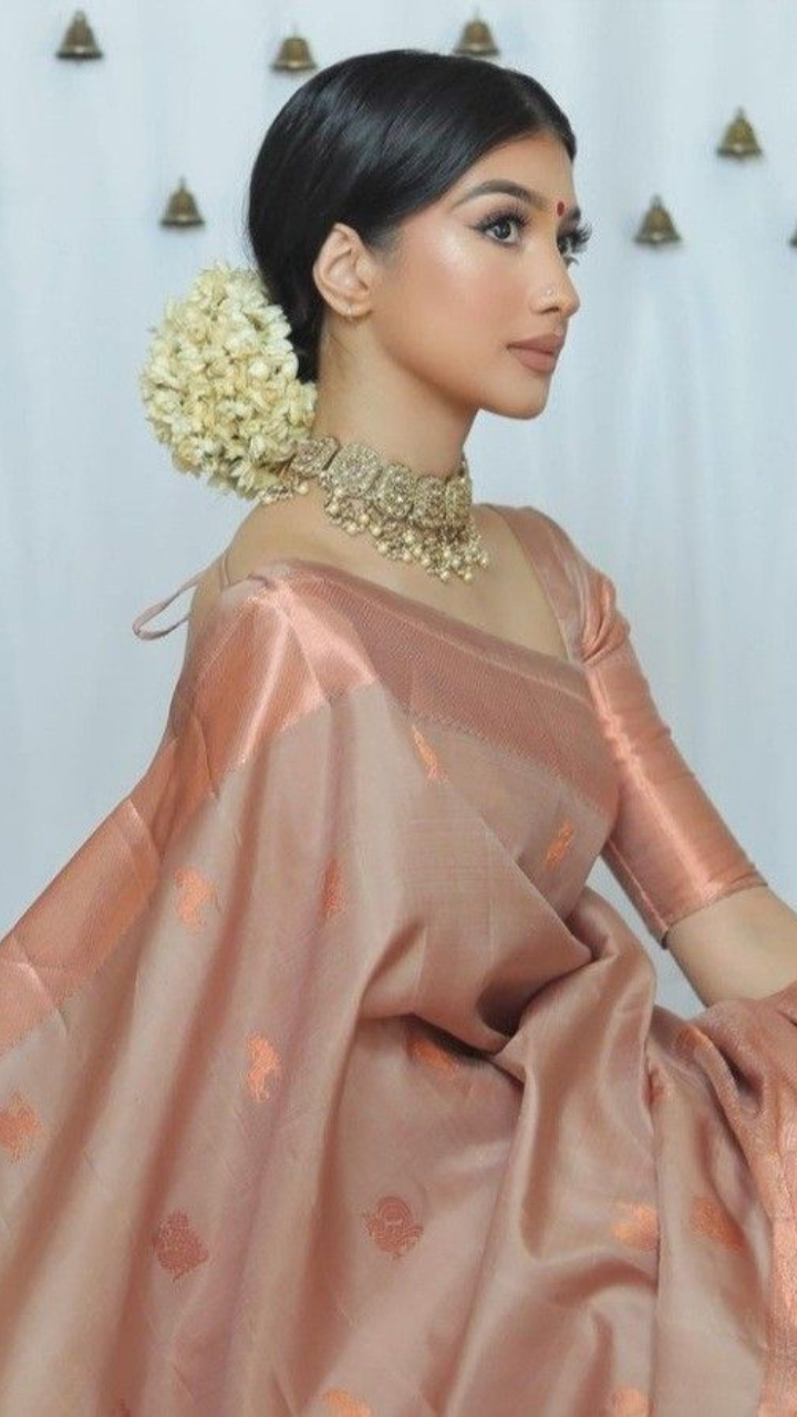 Buy DHAIRYA FASHION Self Design, Woven, Embellished, Floral Print Assam  Silk Art Silk, Cotton Silk Brown Sarees Online @ Best Price In India |  Flipkart.com