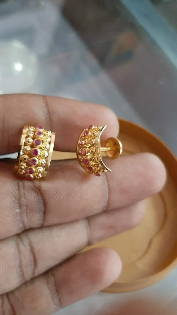Traditional Small Size Gold Plated Earrings