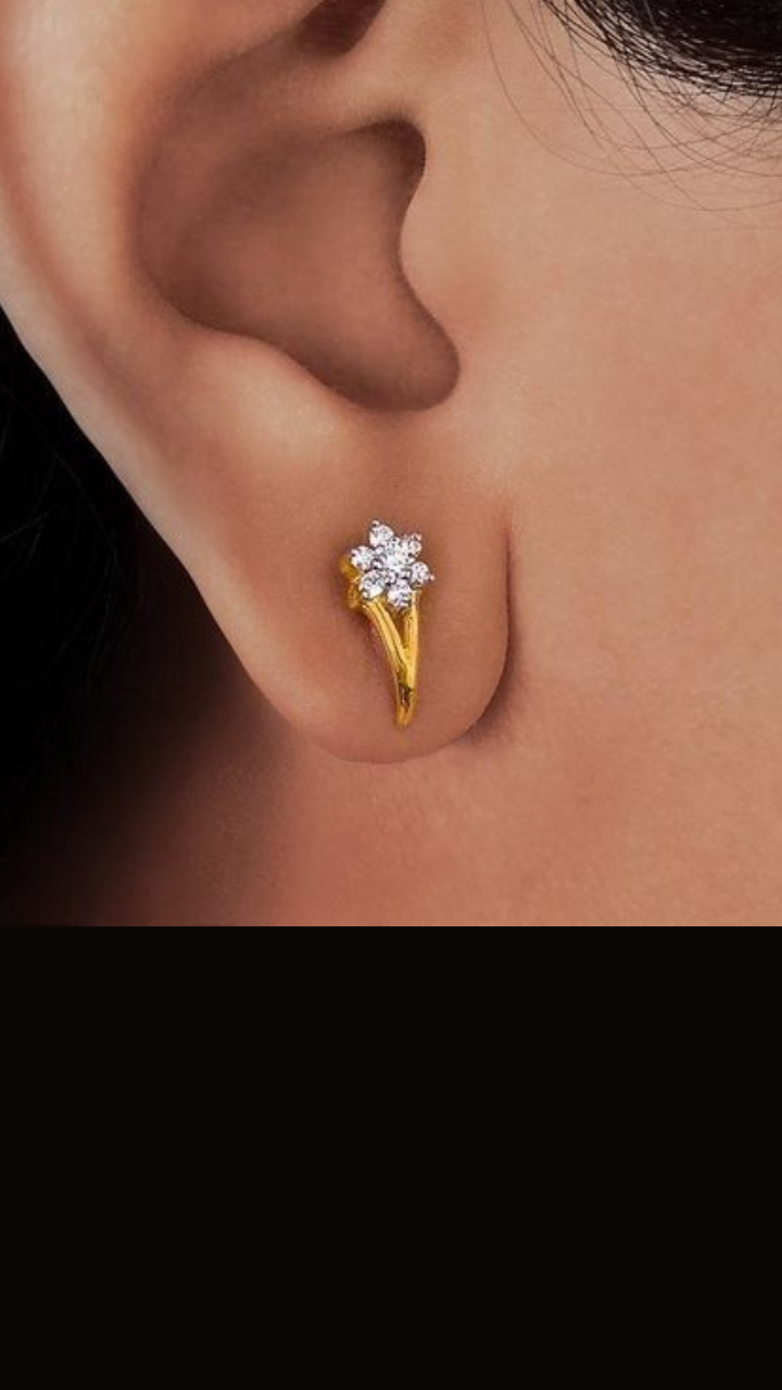916 Gold Plain Round Ear Studs (Screw Back) - Orient Jewellers Singapore