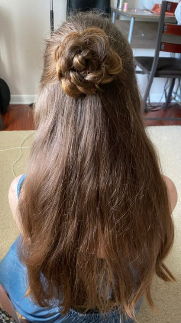 Cute Hairstyles That're Perfect For Warm Weather : Braid Wrapped Bun Half Up