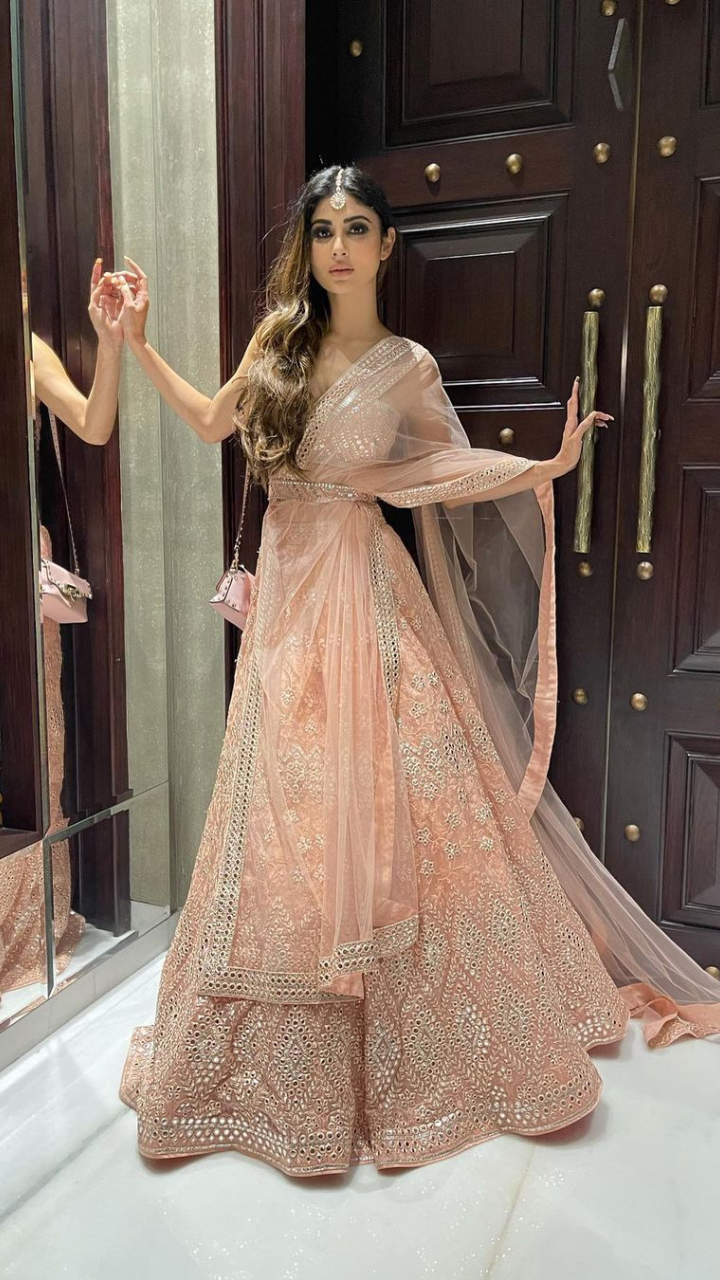 ब्राइडल लुक में मौनी की कातिलाना अदाएं - Mouni roy stunned fans in pink  saree bridal look gone viral lbsv
