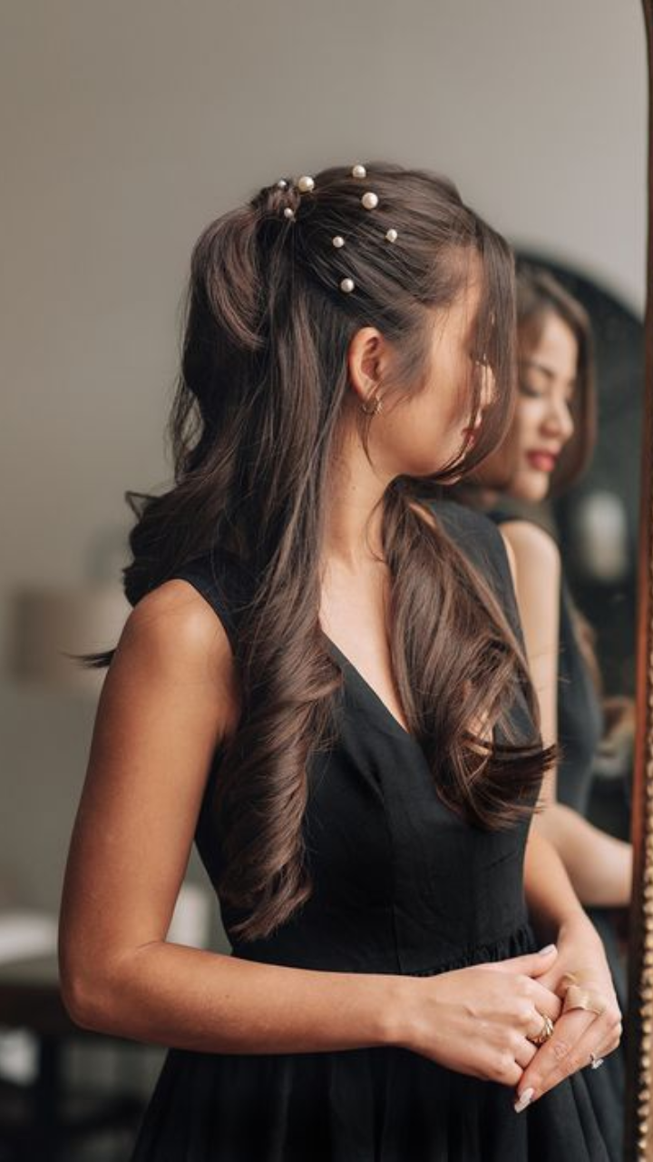 Trending: Studded Hairdo For Your Cocktail! | WedMeGood