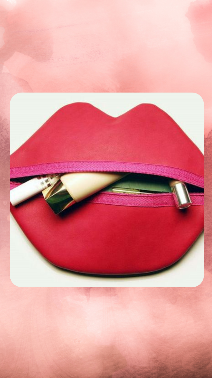 Women's Hot Pink Lip Shape Clutch Bag Fashion Makeup Bag Evening Purse |  Baginning