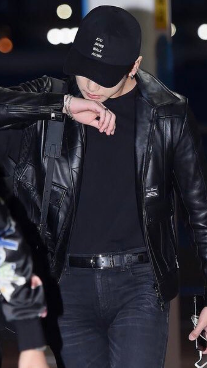 BTS Jungkook Black Biker Leather Jacket