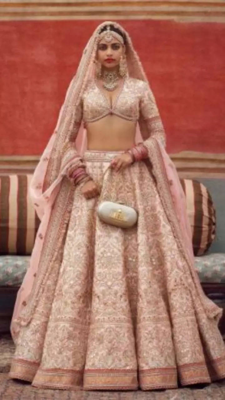 New royal bollywood baby pink lehenga for bridal | Sabyasachi lehenga bridal,  Indian bridal dress, Indian bridal outfits