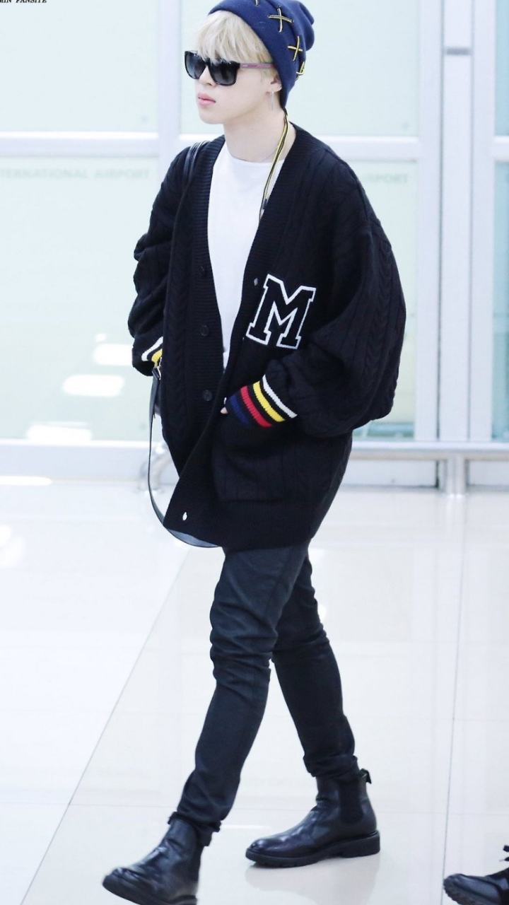 BTS Jimin Making A Bold Statement With His Knit Sweater Look At Incheon  Airport