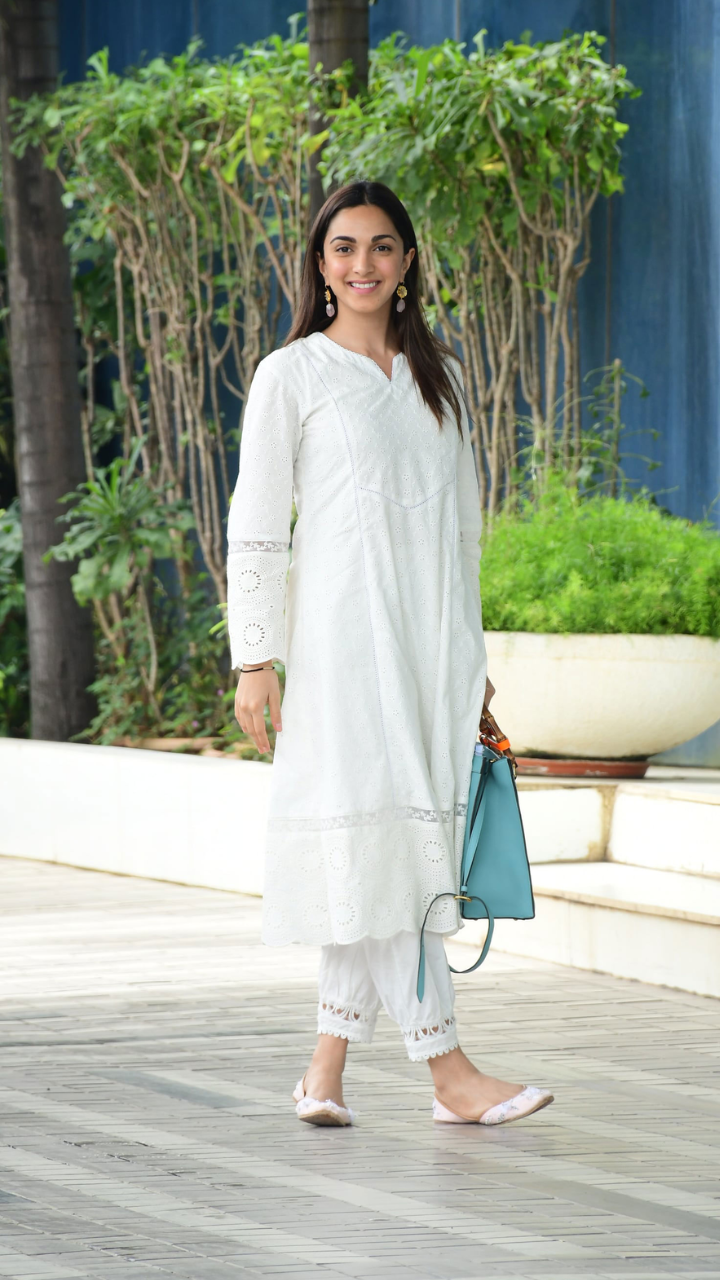 Grace Collections Women's Ethnic Cotton Lucknowi Chikankari Kurti, Jeans  Top (Size 46, White colour with Multi colour Thread work, Kashmiri  Neckline) : Amazon.in: Fashion