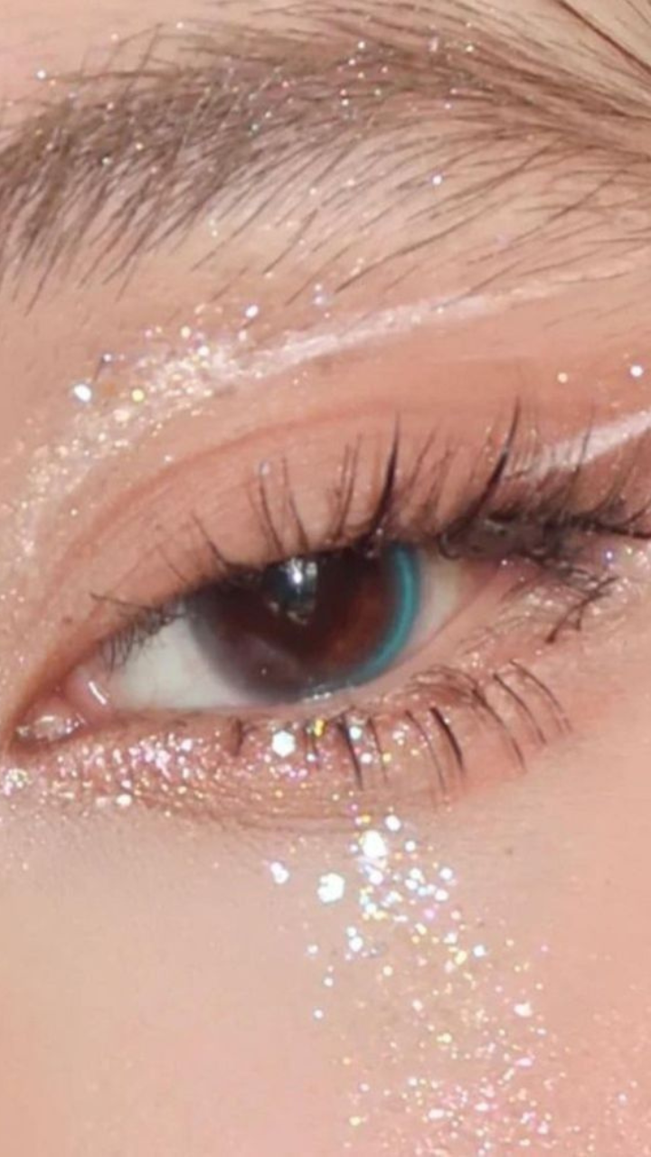 silver glitter eyeshadow tumblr