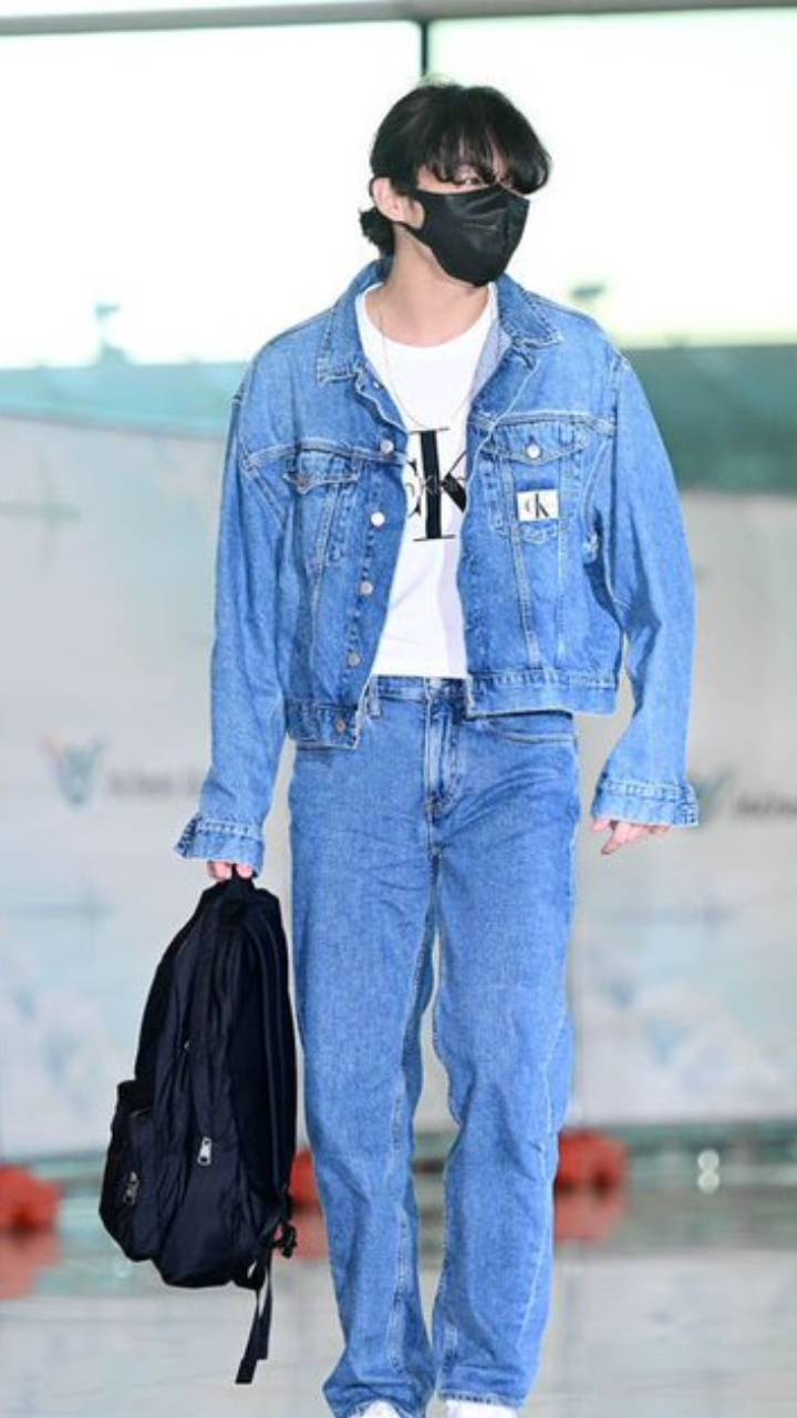 BTS Jungkook airport look calvin klein denim jeans Has Good Looks In His  'Jeans' | Zoom TV