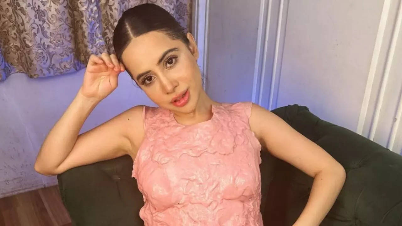Uorfi Javed Sticks Bubblegum On Herself For Unique Breast Plate Top (Image Credits: Instagram)