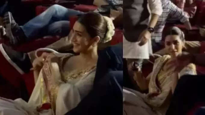 Kriti Sanon sitting on the floor at Adipurush trailer screening - publicity stunt or down to earth nature?