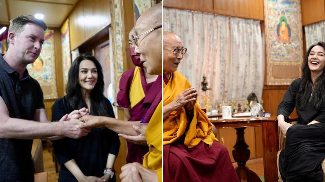 Preity Zinta And Gene Goodenough Meet Dalai Lama