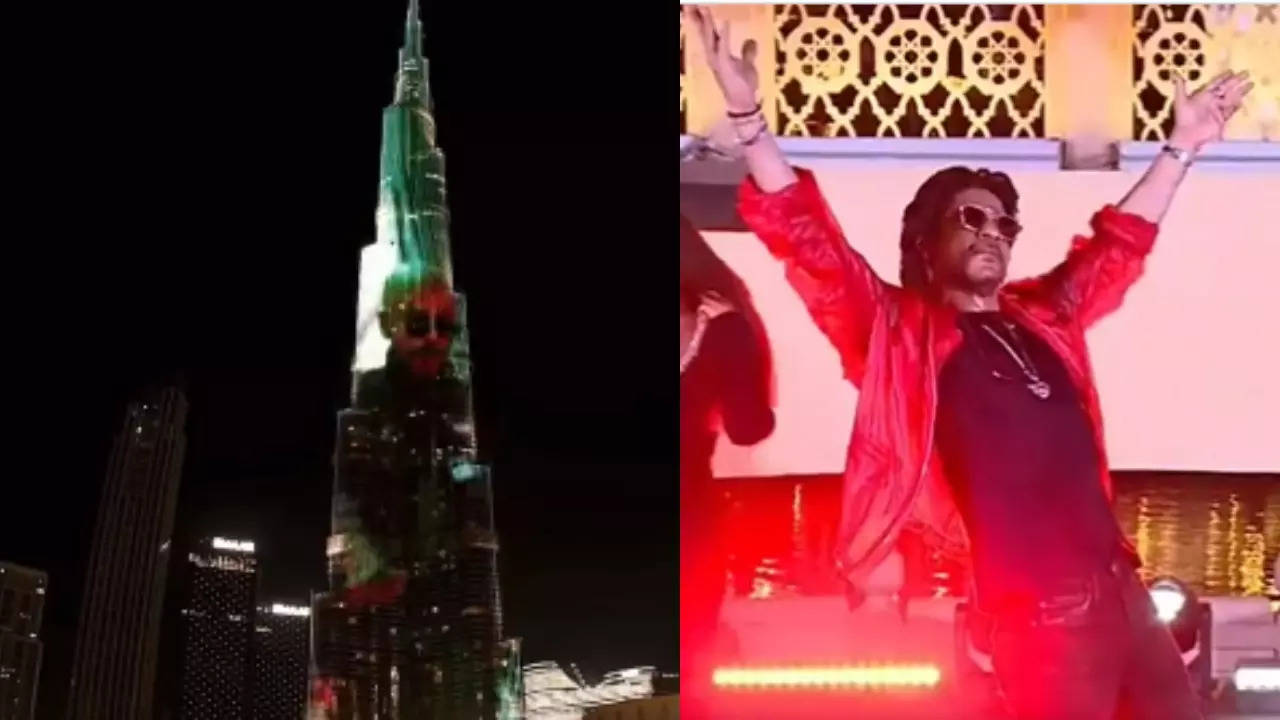 Shah Rukh Khan Attends Jawan's Trailer Launch At Burj Khalifa (Image Credits: Twitter)