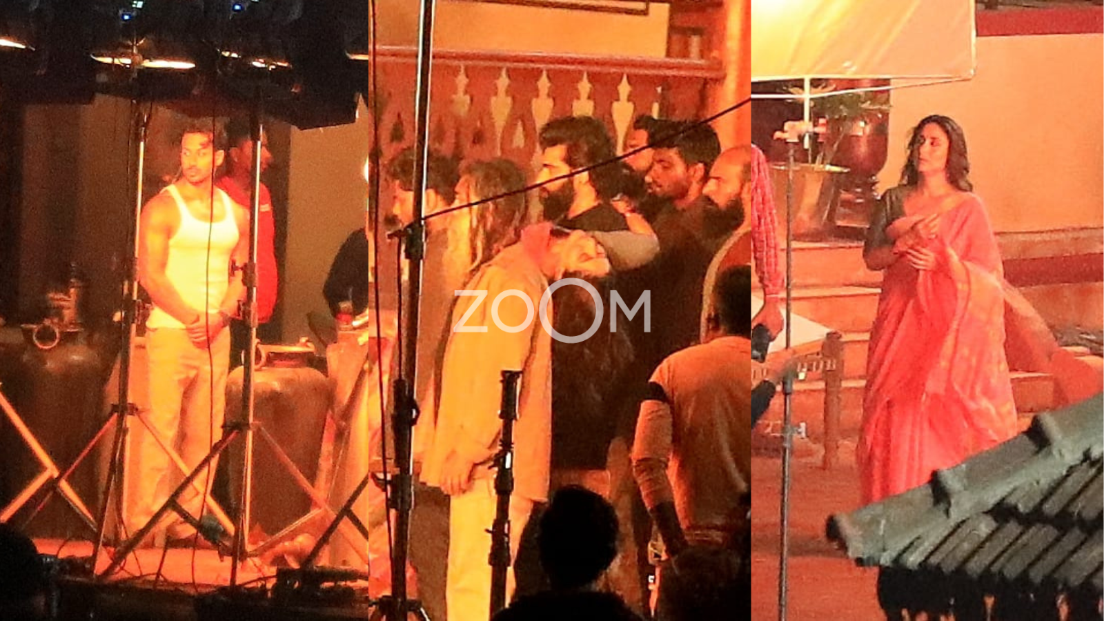 Exclusive Sneak Peek Kareena Kapoor Tiger Shroff And Arjun Kapoor Caught Fliming On The Sets