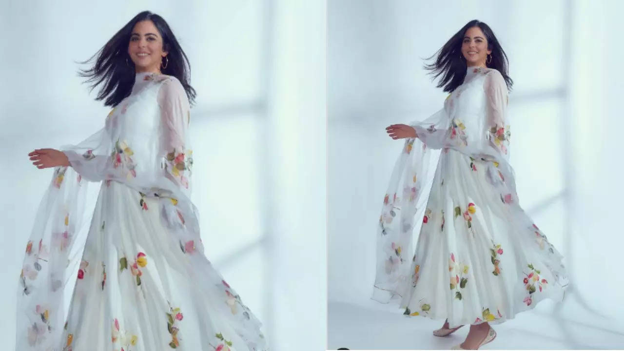 Floral Anarkali worn by Isha Ambani