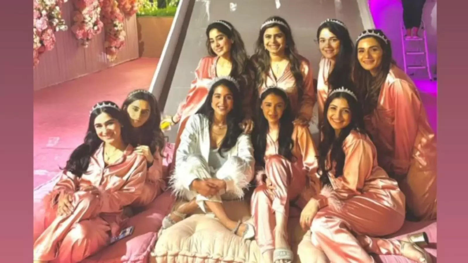 Janhvi Kapoor Reposts Pics From Radhika Merchants Pink Princess Diaries Themed Bridal Shower