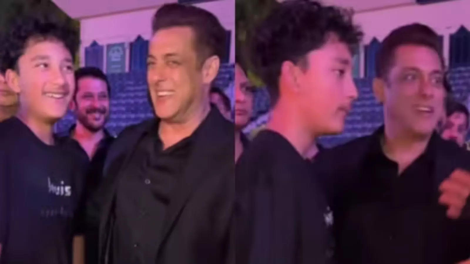 Salman Khan Looks Happy As He Meets Sanjay Dutts Son Shahraan At Dubai Karate Event