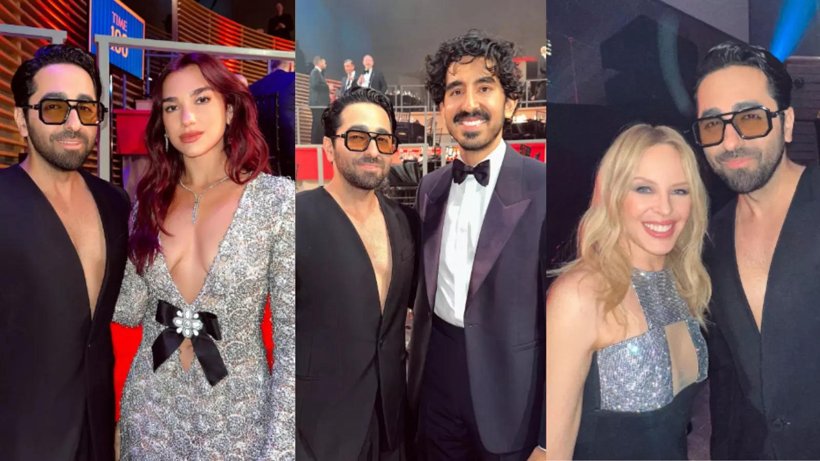 Ayushmann Khurrana Chit-Chats With Dua Lipa Meets Dev Patel Uma Thurman Kylie Minogue At TIME100 Gala