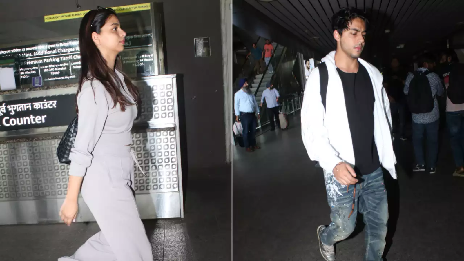 Suhana Khan Aryan Khan Look Uber Chic In Casual Attires As Reach Mumbai Airport With SRKs Trusted Bodyguard - WATCH