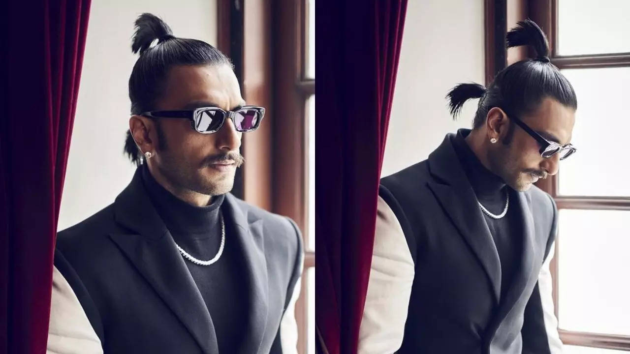 Ranveer Singh's new pic in classy outfit and double ponytail look ...