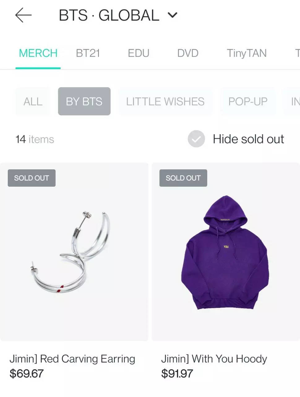 BTS's Jimin sells out his new merch drop within seconds