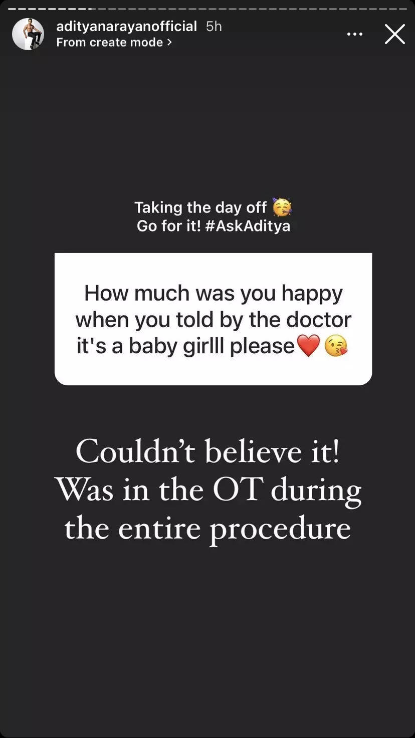 Aditya: Aditya Narayan reveals name of newborn daughter, shares how it ...