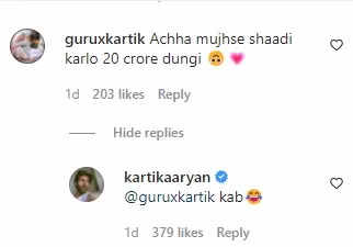 Kartik Aaryan39s fan offers him Rs 20 crore to marry her actor39s sweet reply wins over the internet