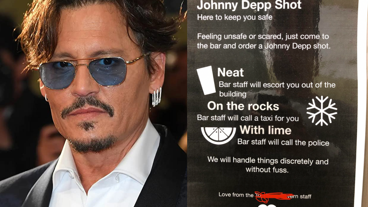 Bar signboard with cocktail honouring Johnny Depp for men feeling 'unsafe  and scared' goes viral - see pic