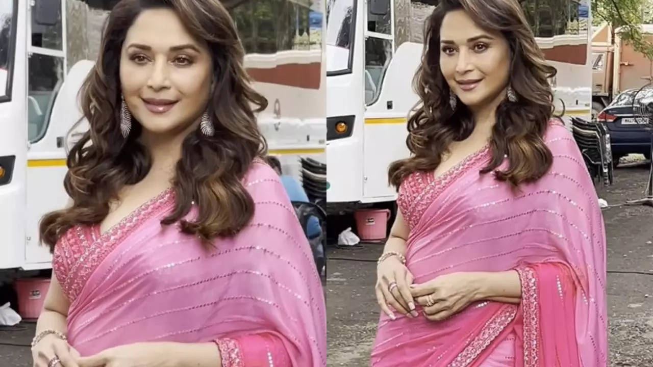 Madhuri Dixit's latest video in pink saree sparks lip job rumours ...