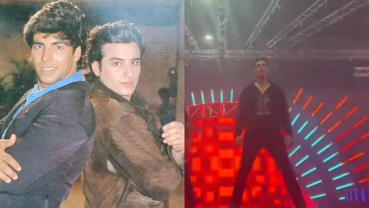 Akshay Kumar dances to the tunes of Main Khiladi Tu Anari in Selfie BTS video to wish 'brother' Saif Ali Khan Akshay Kumar dances to the tunes of Main Khiladi Tu Anari in Selfie BTS video to wish 'brother' Saif Ali Khan