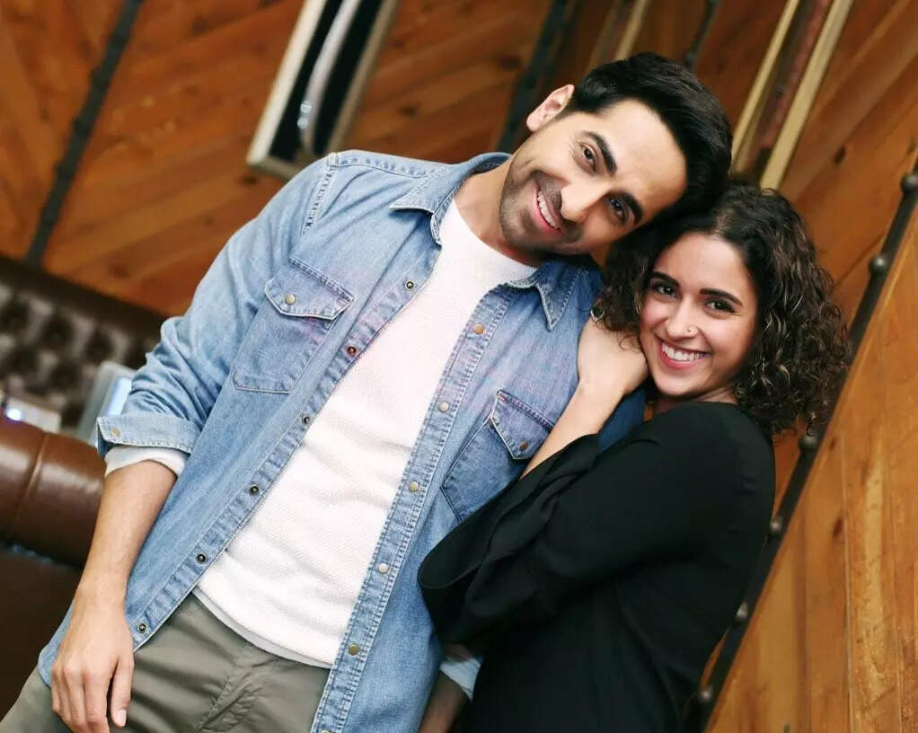 Sanya poses with Ayushmann Khurrana