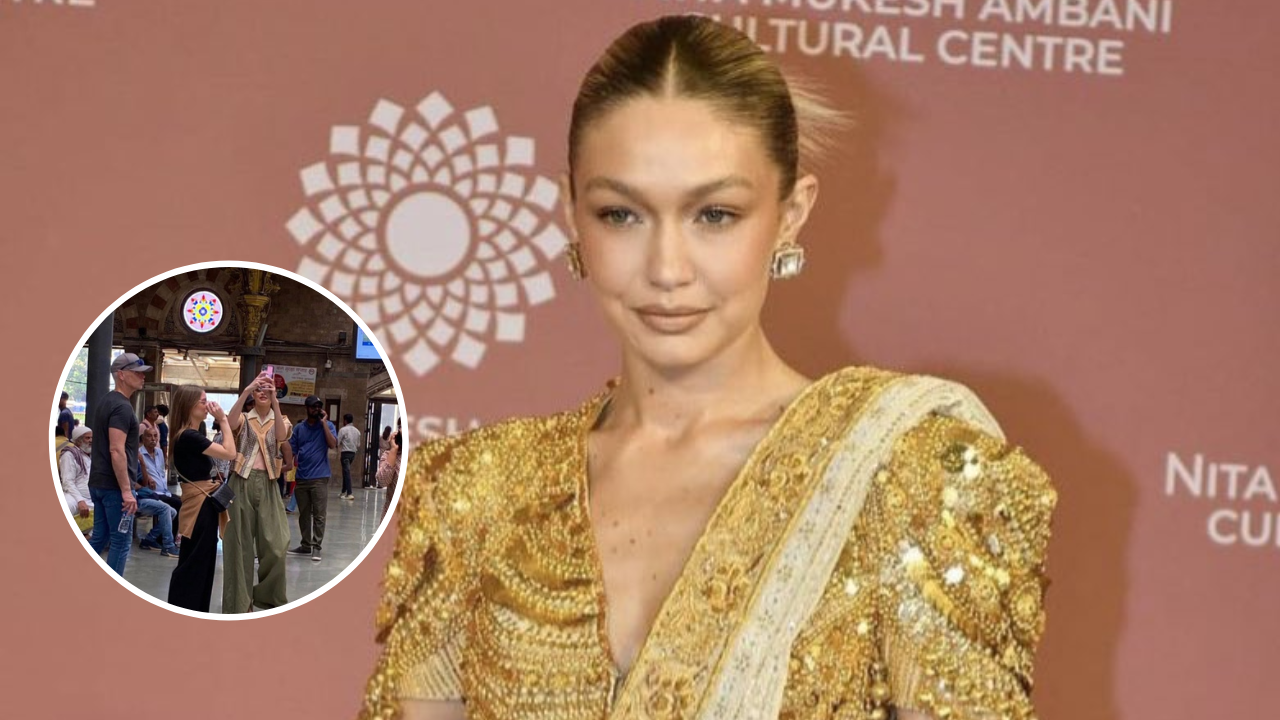 Gigi Hadid spotted at CST station