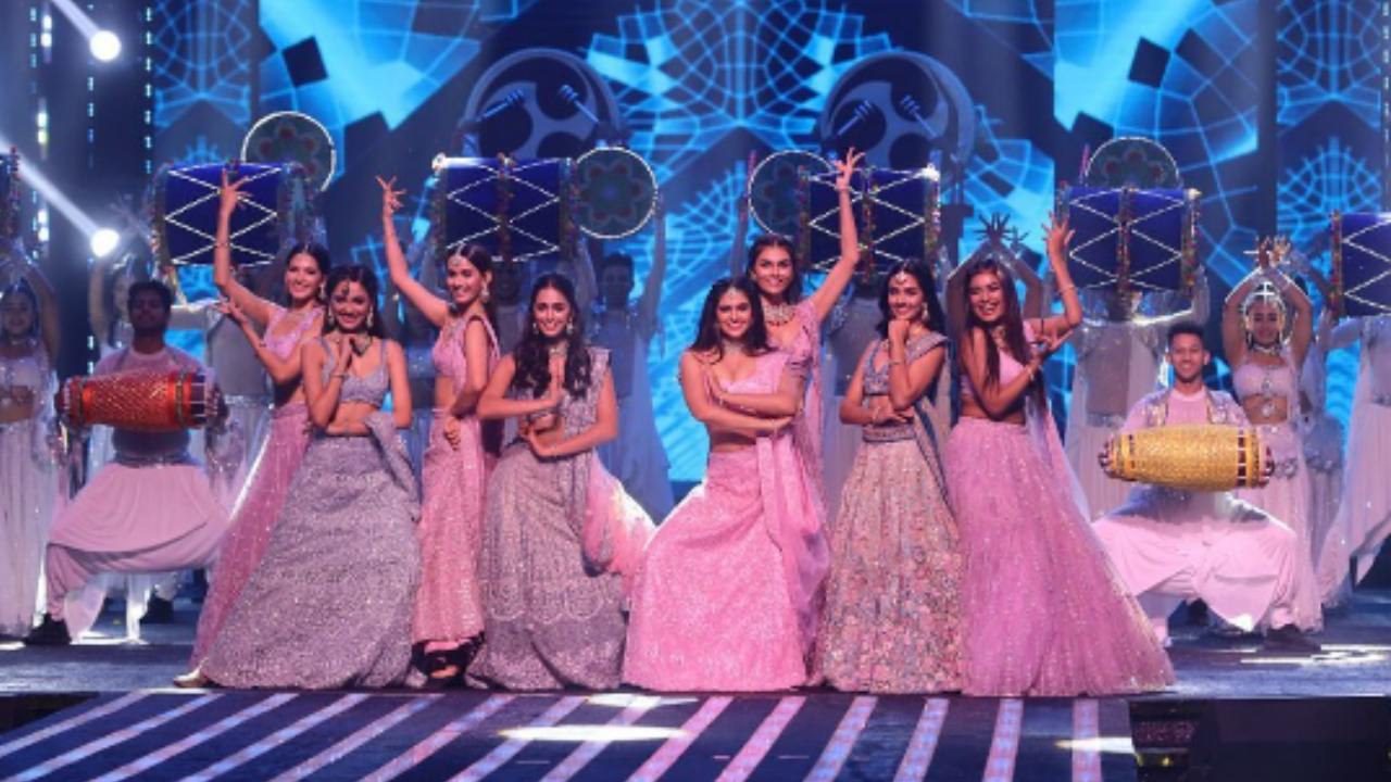 Femina Miss India former winners perform on the stage. Pic Credit: Instagram @missindiaorg