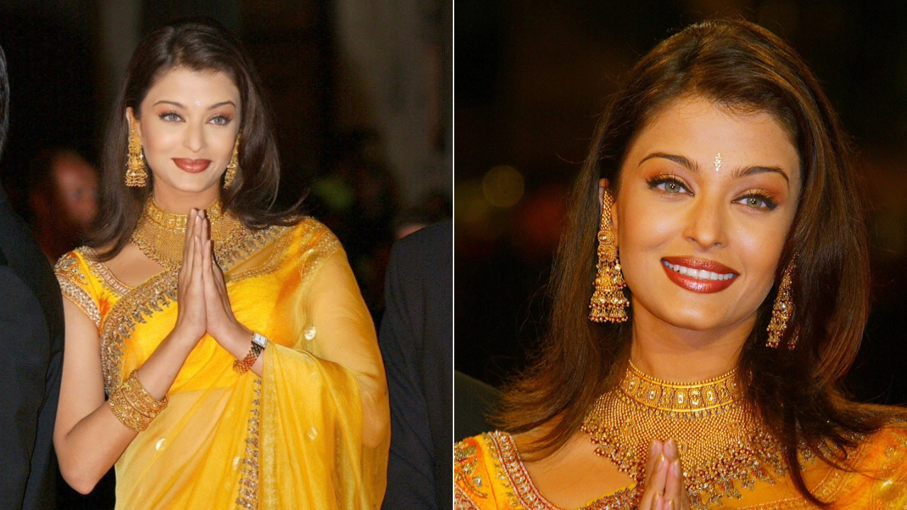 Aishwarya Rai In Saree At Mumbai Airport - YouTube