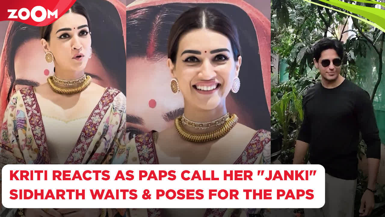 Kriti Sanon Reacts As Paps Call Her Janki Sidharth Malhotra Patiently Poses For The Paps