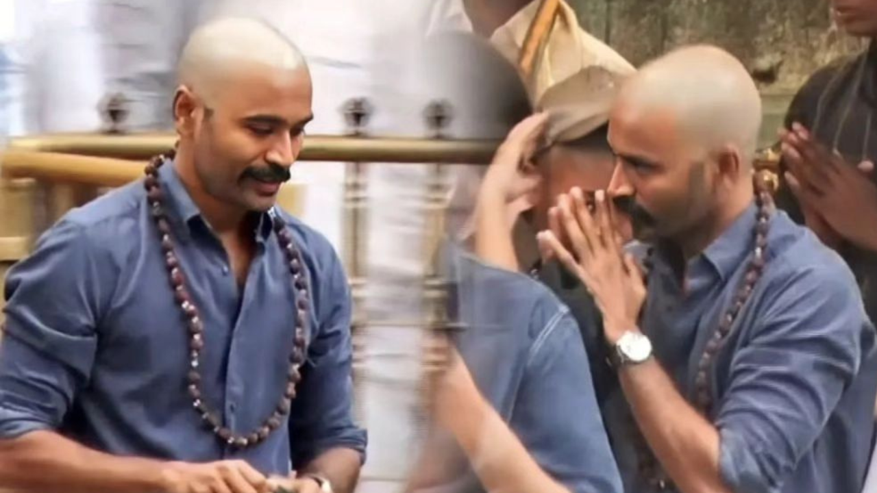 Dhanush Debuts Bald Look At Tirupati Temple, Ahead Of D50's Shoot. Fans Call Him 'Versatile Actor'(Image credit:Twitter/smritigit Paul)