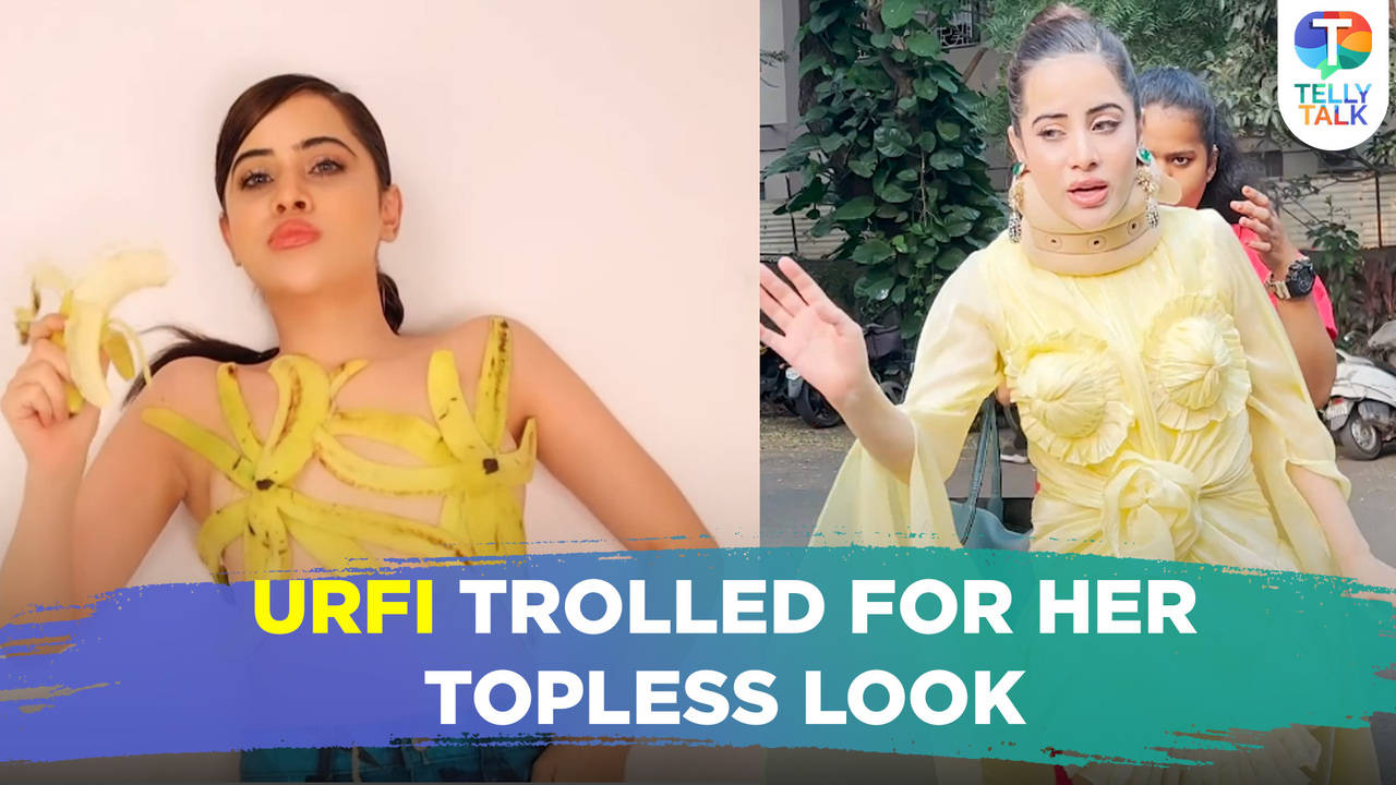 Urfi Javed Trolled As She Goes Topless Again Covers Her Upper Body With Banana Peels Tv News 7403