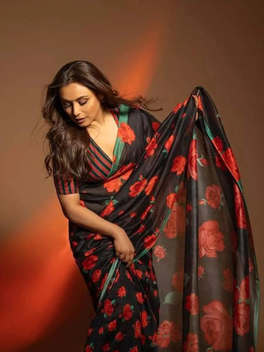 Rani Cream and Black Saree
