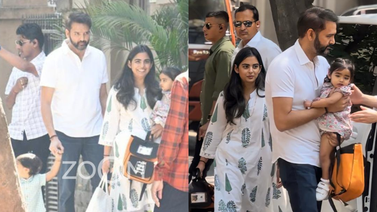 Isha Ambani Drops Off Twins Krishna-Aadiya On First Day Of School