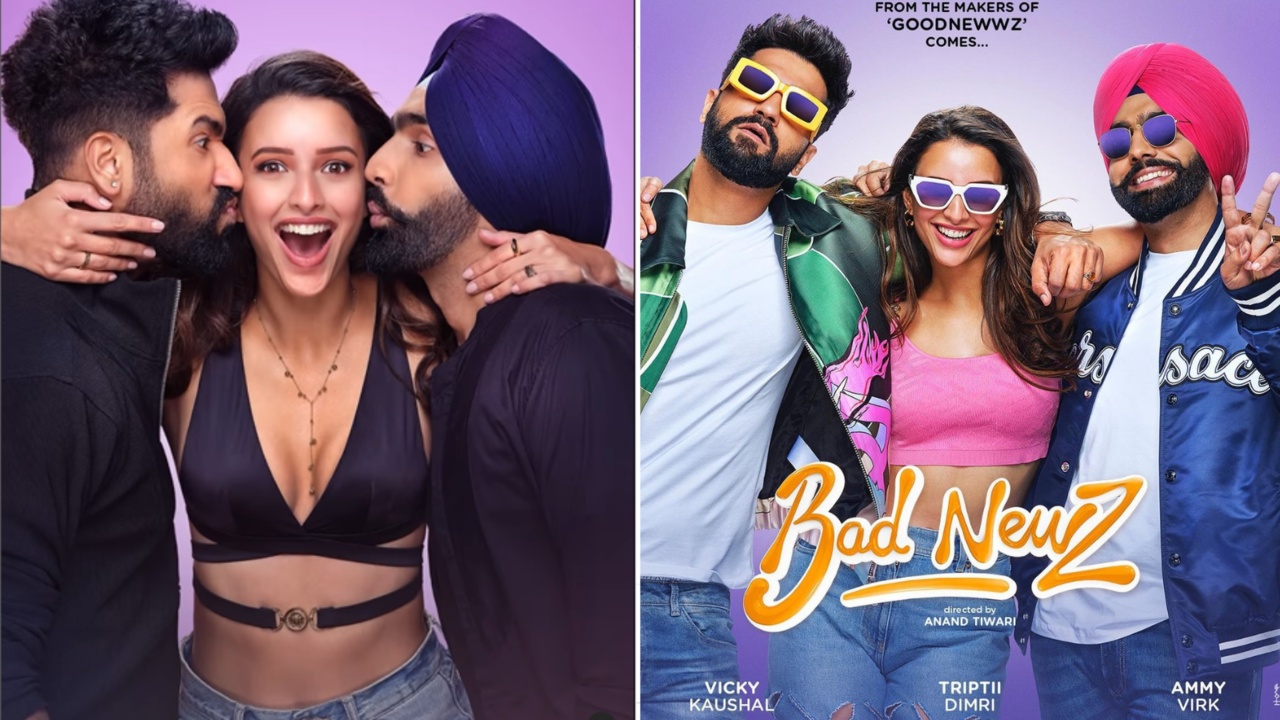 Bad Newz: Vicky Kaushal, Ammy Virk KISS Triptii Dimri In Love Triangle Saga - See FIRST poster