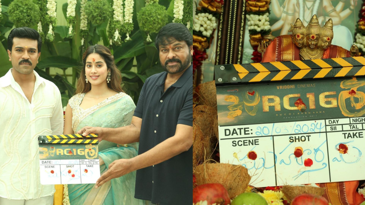 RC 16 Launch Event: Janhvi Kapoor, Ram Charan, Chiranjeevi And AR Rahman Grace Puja Ceremony, WATCH Viral Video