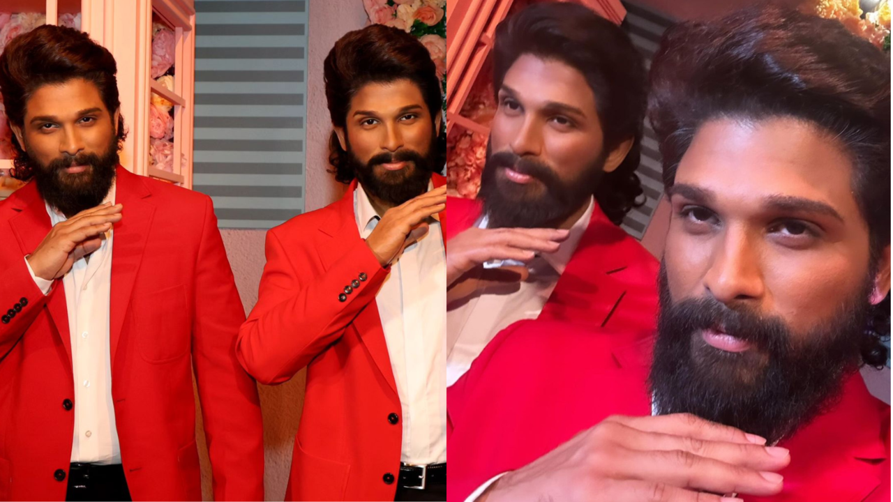 Allu Arjun Unveils His Wax Statue At Madame Tussauds Dubai, Strikes Iconic Pushpa Pose