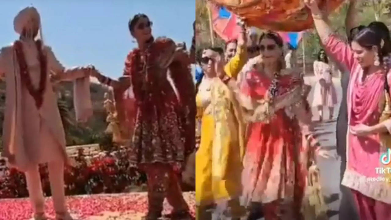 Punjabi Dulhania Taapsee Pannu Dances Down The Aisle, Groom Kisses His Bride In First Wedding Video - WATCH