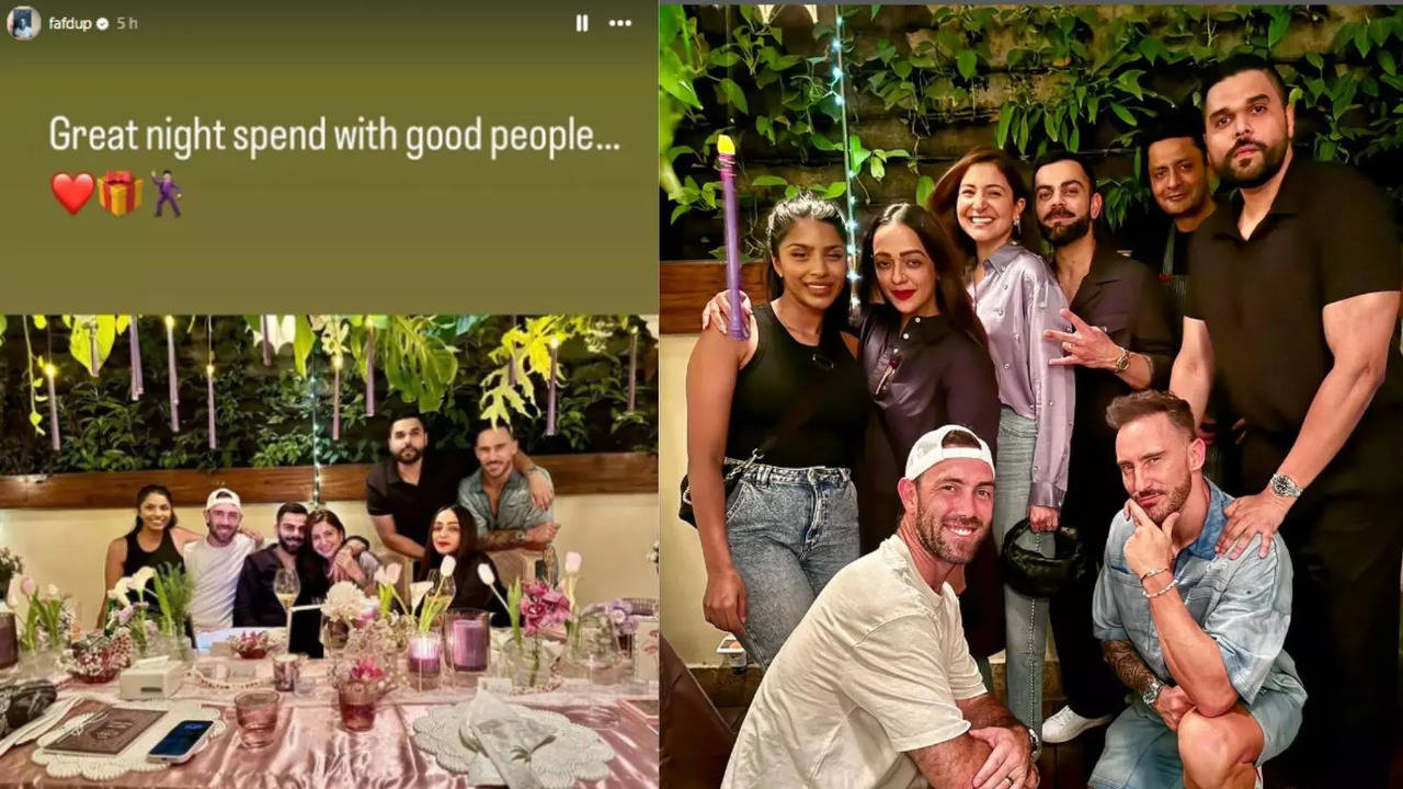 ​RCB Captain Faf Du Plessis Shares Birthday Pics From Anushka Sharma's Intimate Party, Virat Kohli Holds Wife In Arms