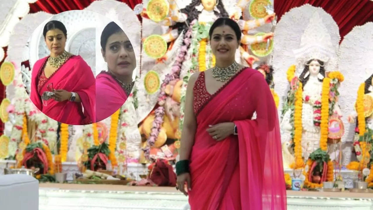 Kajol tries to hold back her tears, breaks down at Durga Puja ...