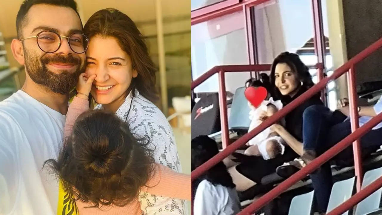 Anushka Sharma: Anushka Sharma's baby girl Vamika cheering for Virat ...