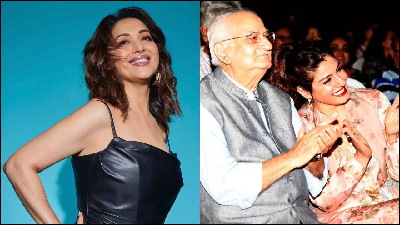 Madhuri Dixit Naked Photo - Photos of the Day: Madhuri Dixit rocks black leather dress, Raveena Tandon  shares snap with late father and more, Celebrity News | Zoom TV