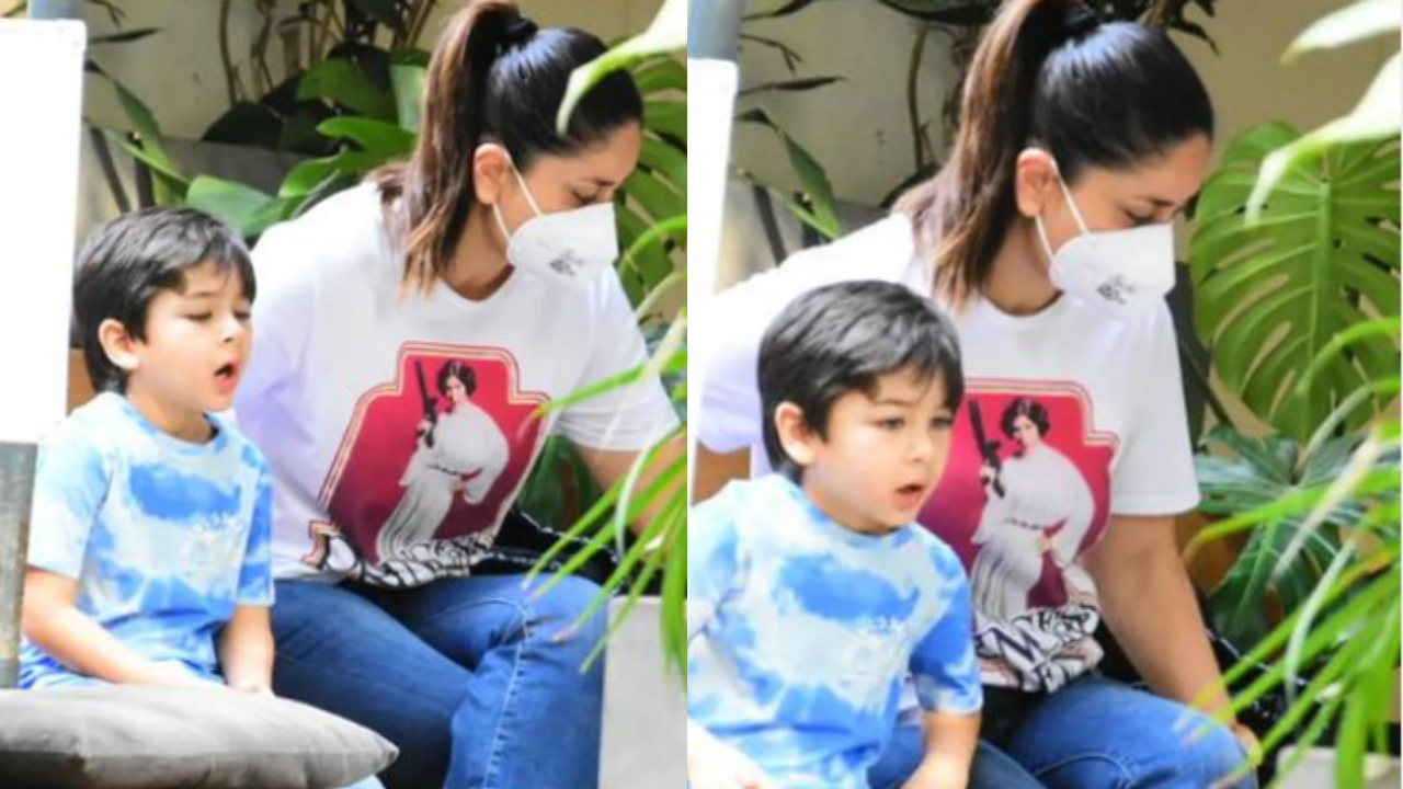 Taimur turns mom Kareena Kapoor's brunch date, mother-son duo's cute ...