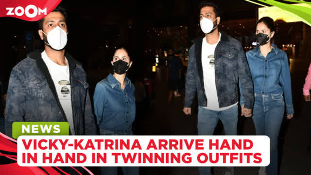 Vicky Kaushal & Katrina Kaif arrive hand in hand in Mumbai for their ...