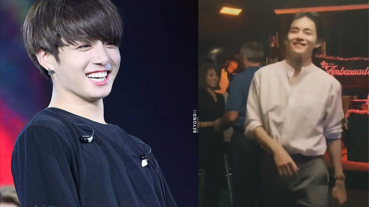 Jungkook's hearty laugh is every bestie ever as BTS' V shows off suave ...